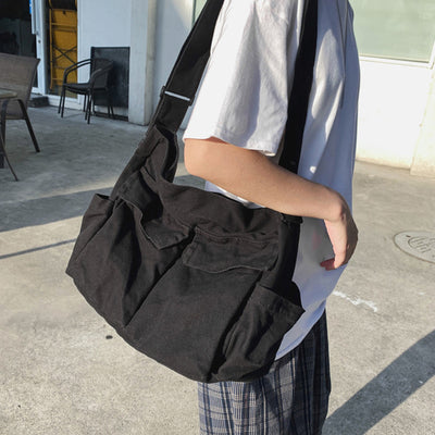 Bolsa Mensajera Canvas Unisex de Gran Capacidad con Múltiples Compartimentos - Image 2