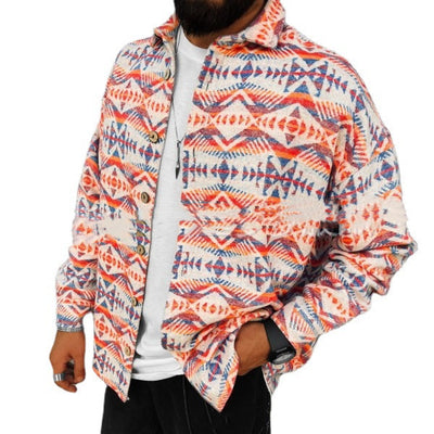 Chaqueta Camisa Casual con Estampado Étnico para Hombre - Image 8