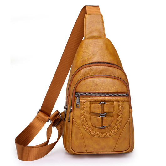 Bolso de Cuero PU Texturizado con Compartimento en el Pecho - Image 7