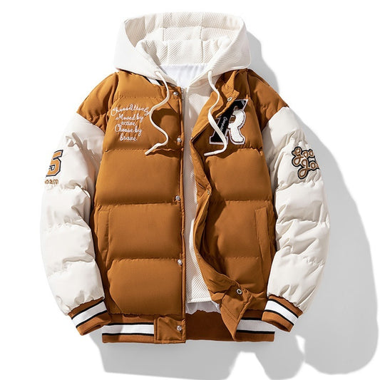Chaqueta Acolchada de Algodón con Efecto Dos Piezas para Hombre