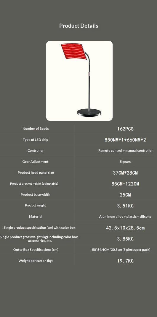 Lámpara Giratoria de Terapia de Luz Roja con Calor Infrarrojo para el Hogar - Image 6
