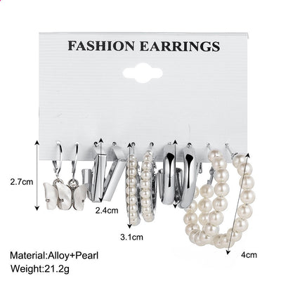 Aretes Mariposa de Aro con Perla y Acrílico - Image 5