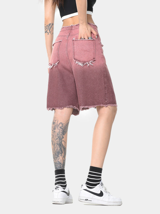 Shorts de Mezclilla Degradado Lavado para Hombre - Perfecto para Verano - Image 9