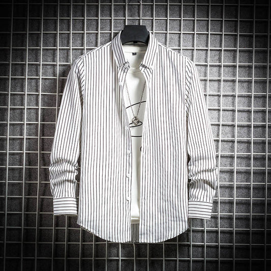 Camisa Manga Larga Slim Fit Estilo Coreano Talla Grande Hombre - Image 2