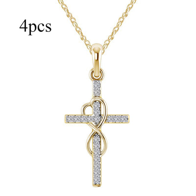 Collar con Colgante de Cruz Infinita y Acento de Diamante - Image 27