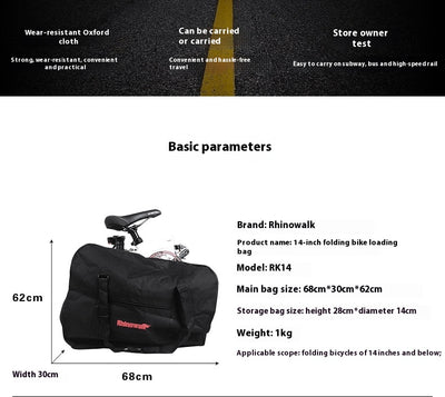 Bicicleta Plegable con Bolsa de Transporte para Equipaje - Image 12