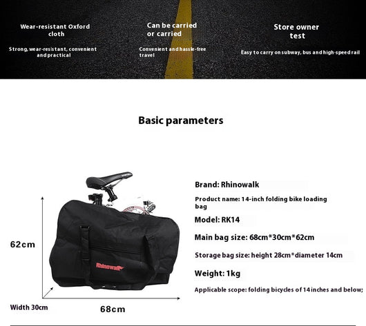 Bicicleta Plegable con Bolsa de Transporte para Equipaje - Image 12