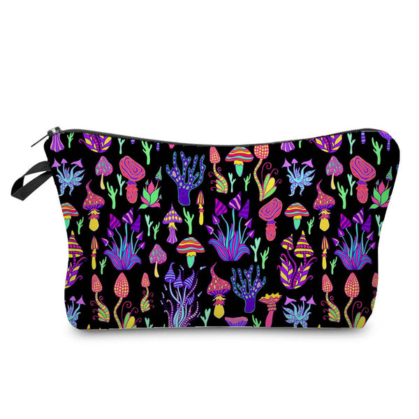 Bolsa de Cosméticos con Estampado de Hongos Fantasy