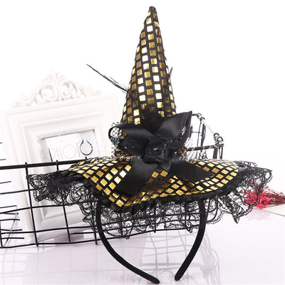 Diadema de Sombrero de Bruja para Halloween con Encaje y Lentejuelas - Image 20
