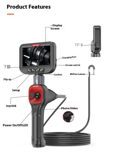 Endoscopio Portátil Industrial HD 1080p Resistente al Agua con Control Manual - Image 15