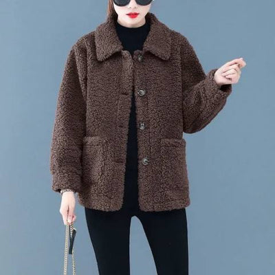 Chaqueta Corta de Lana de Cordero para Otoño e Invierno - Image 5