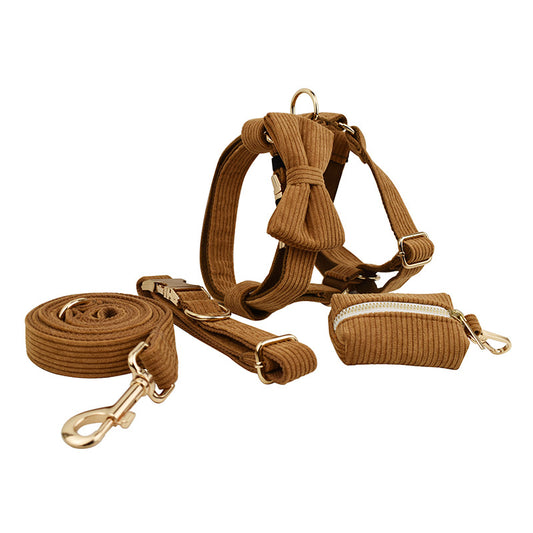 Collar para Mascota en Pana Caramelo