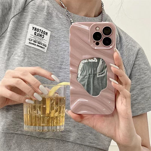 Funda Espejo Geométrica con Patrón Onda para Celular