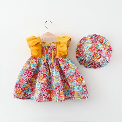 Vestido Infantil Floral de Verano con Mangas Volantes - Image 3