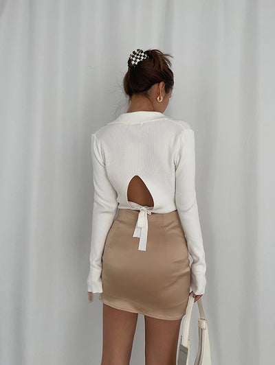 Falda Satinada de Talle Alto con Abertura Lateral - Image 21
