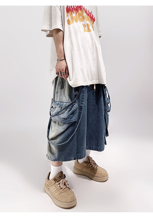 Shorts Denim Cargo Suelto Five Points Casual para Hombre - Image 15