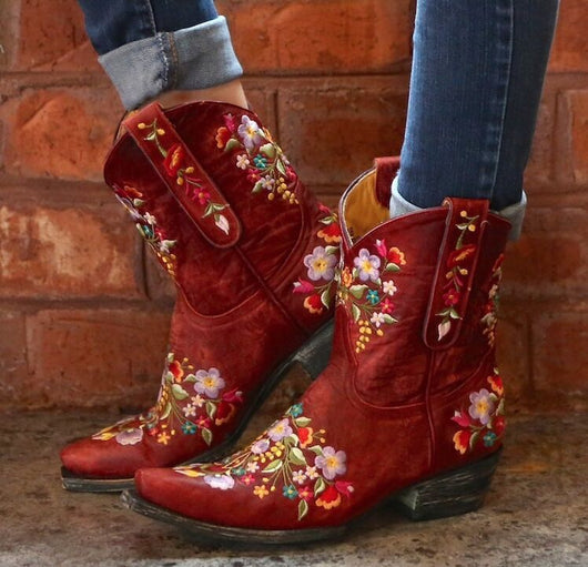 Botas Bajas Punta Bordada para Mujer - Image 7