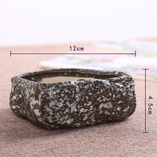 Maceta de Cerámica Artesanal para Suculentas - Diseño Piedra Mini - Image 12