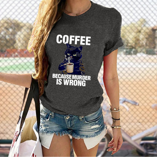 Playera Gráfica Gatos Adorables Cuello Redondo Manga Corta