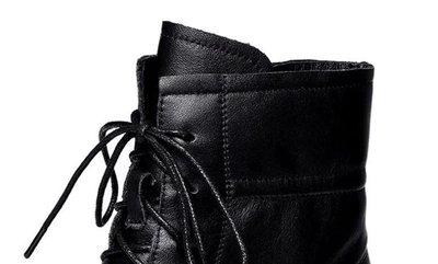 Botas Cortas de Cuero y Terciopelo Estilo Británico con Tacón Grueso - Image 9