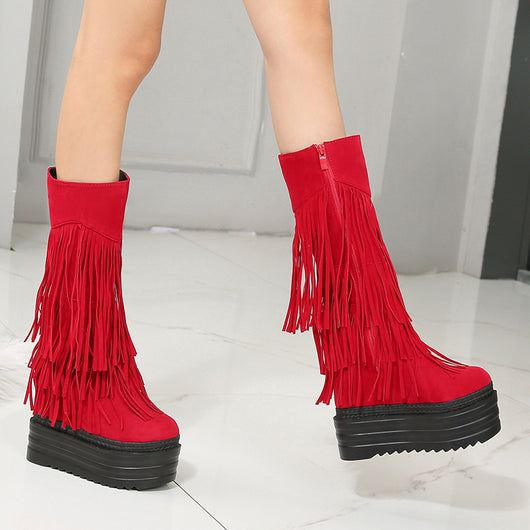 Botas de Tacón Alto con Flecos para Mujer - Image 5