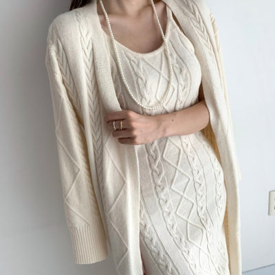 Cardigan de Lino con Vestido Tejido Integrado - Image 3