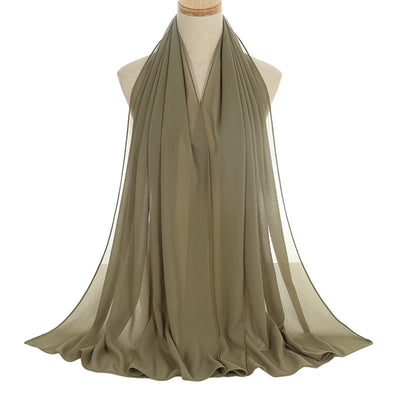 Pañuelo Rectangular de Chiffón Perla para Mujer - Colores Sólidos - Image 8
