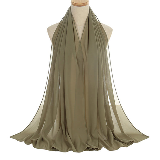 Pañuelo Rectangular de Chiffón Perla para Mujer - Colores Sólidos - Image 8