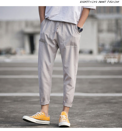 Pantalones Capri Casual de Algodón para Hombre en Colores Sólidos - Image 11