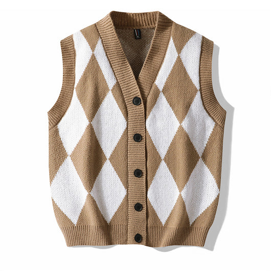 Chaleco de Lana V-Escote para Hombre - Comodidad Otoño e Invierno - Image 8