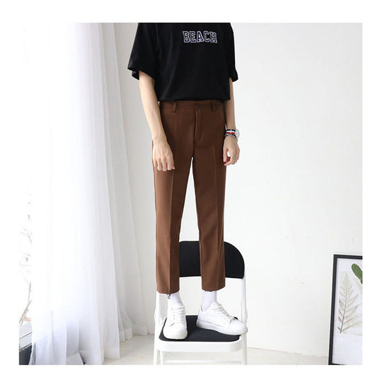 Pantalón Casual Slim Fit de Nueve Puntos Estilo Británico - Image 6