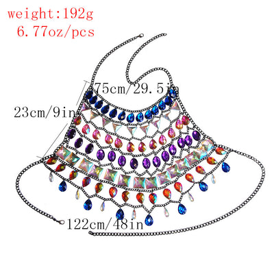Bikini Body Chain Halter Hueco Estilo Discoteca para Mujer - Image 9
