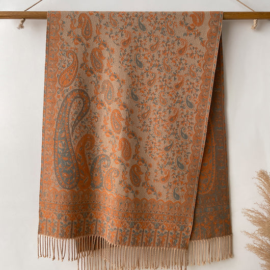 Pañuelo Étnico Retro con Estampado Jacquard y Motivos Paisley - Image 9