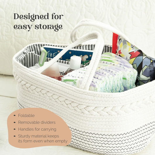 Organizador de Pañales de Algodón - Canasta Portátil para Nursery y Auto - Image 6