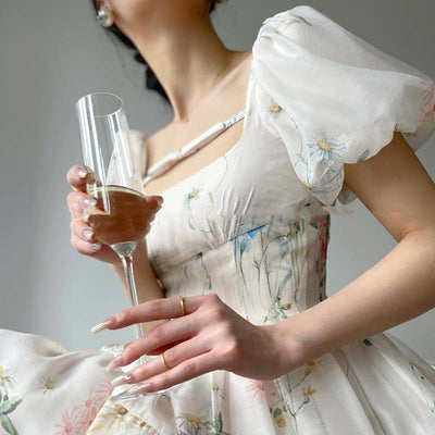 Vestido Elegante Estilo Francés con Cuello Cuadrado y Estampado - Image 8