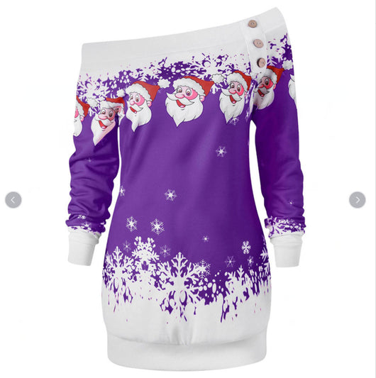 Sudadera Navideña Asimétrica con Estampado para Mujer - Image 11