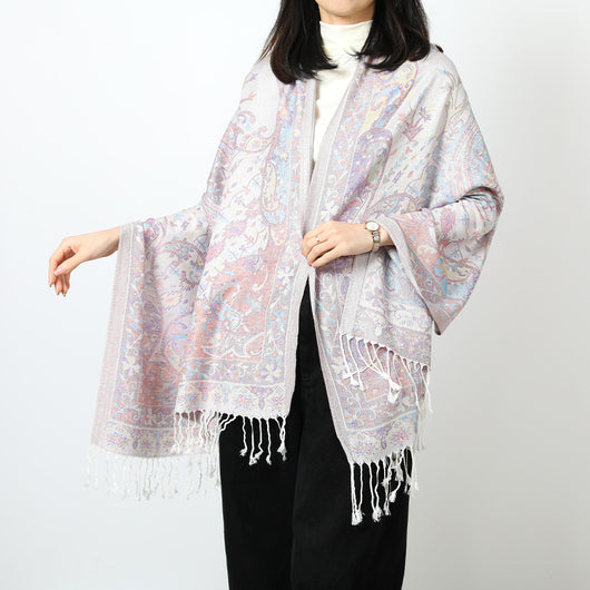 Bufanda Étnica Jacquard con Borlas de Cachemira - Image 4