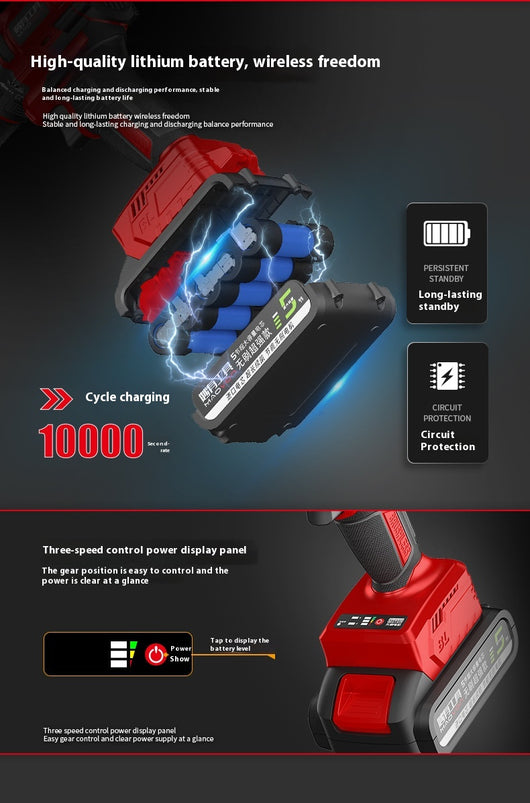 Taladro Percutor Inalámbrico Brushless con Batería de Litio - Image 13