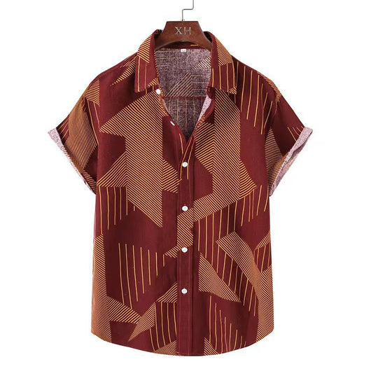 Camisa Casual de Manga Corta con Estampado para Hombre - Image 4