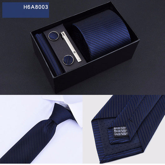 Corbata Ejecutiva Rayas Azul y Negro 8cm - Image 13