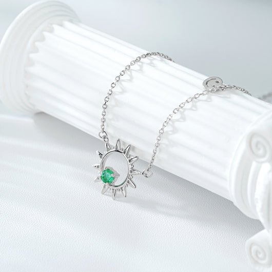 Collar Cadena Esmeralda Verde con Dije Redondo - Elegancia y Personalidad - Image 8