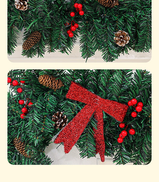 Decoración Navideña de Ratán con Piñas y Moños - Ambiente Festivo Premium - Image 10