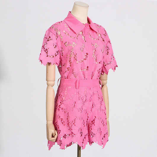 Conjunto de Dos Piezas: Blusa Tipo Solapa y Shorts Casuales para Mujer - Image 20
