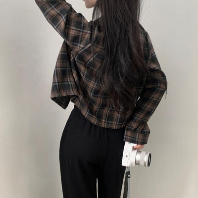 Camisa Cuadrille Oversized de Manga Corta - Image 27