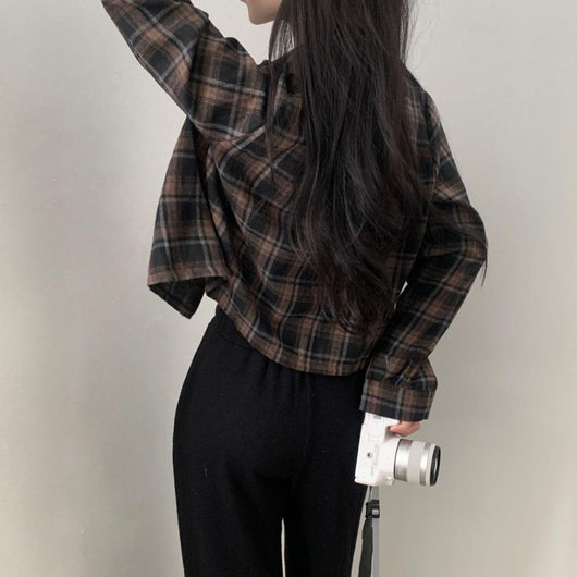 Camisa Cuadrille Oversized de Manga Corta - Image 27