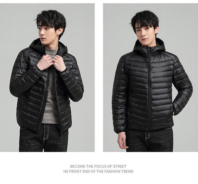 Chaqueta Acolchada Ligera con Capucha para Hombre - Abrigo Casual Cálido - Image 18