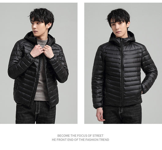Chaqueta Acolchada Ligera con Capucha para Hombre - Abrigo Casual Cálido - Image 18
