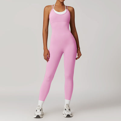 Jumpsuit Deportivo Bicolor con Tirantes Ajustables