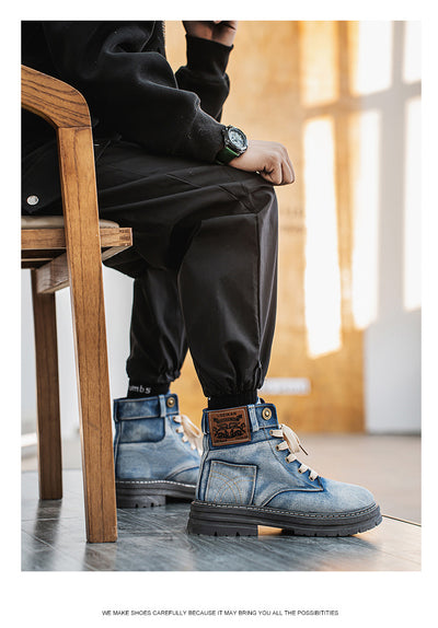 Botas Martin Denim Talla Grande para Hombre - Calzado de Trabajo Versátil - Image 23