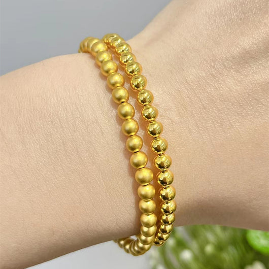 Pulsera de Oro 999 Macizo 5D sin Cianuro - Hilo Ajustable
